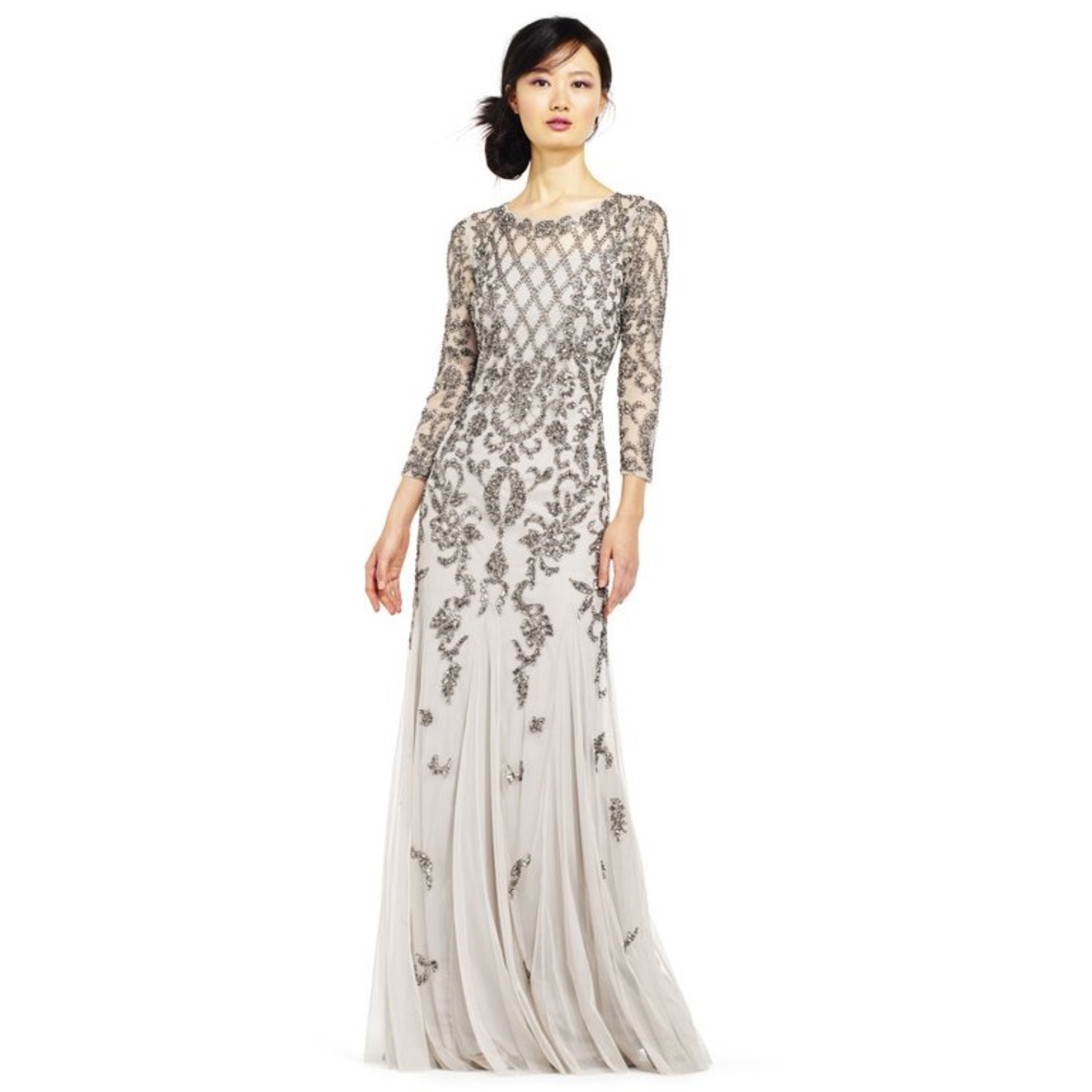 Silver Adrianna Papell Gown